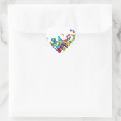 Cool Kleurrijke muzieknoten & Geluiden Art afbeeld Hart Sticker (Tas)