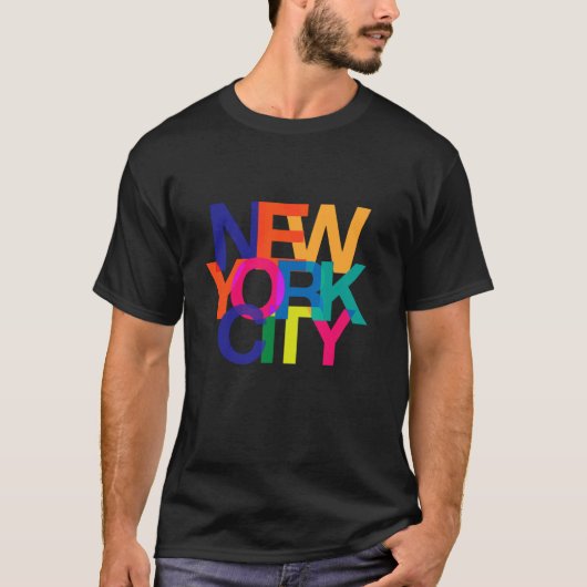 Cool Kleurrijke New York City Graphic Urban Vibes  T-shirt (Voorkant)