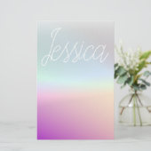 Cool Kleurrijke Ombre Gradients & Uw Script Briefpapier (Staand voorkant)