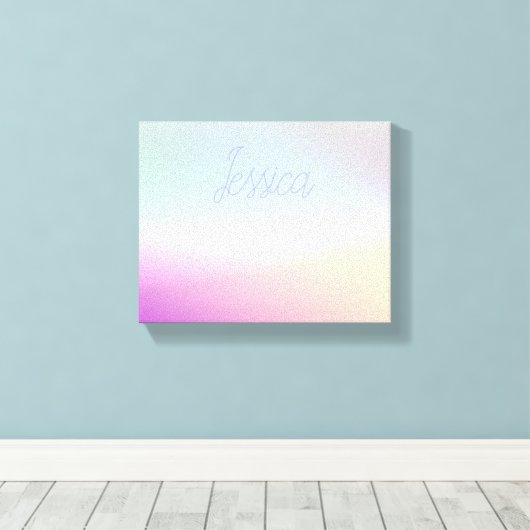 Cool Kleurrijke Ombre Gradients & Uw Script Canvas Afdruk (Insitu (Houten vloer))