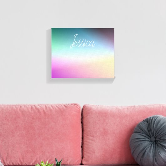 Cool Kleurrijke Ombre Gradients & Uw Script Canvas Afdruk (Insitu (Woonkamer))