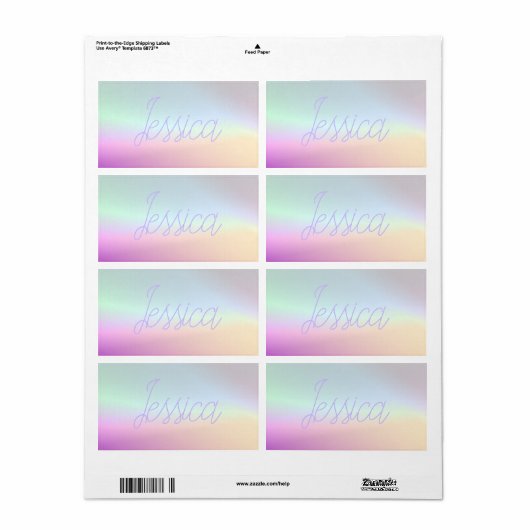 Cool Kleurrijke Ombre Gradients & Uw Script Etiket (Full Sheet)