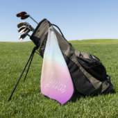 Cool Kleurrijke Ombre Gradients & Uw Script Golfhanddoek (Groen)