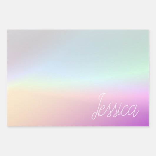 Cool Kleurrijke Ombre Gradients & Uw Script Inpakpapier Vel (Voorkant 3)