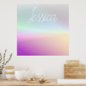 Cool Kleurrijke Ombre Gradients & Uw Script Poster (Keuken)