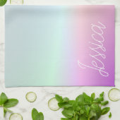 Cool Kleurrijke Ombre Gradients & Uw Script Theedoek (Gevouwen)