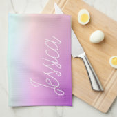 Cool Kleurrijke Ombre Gradients & Uw Script Theedoek (Quarter Fold)