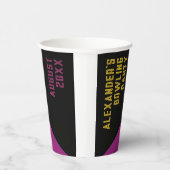 Cool Kleurrijke Paarse Bowling Verjaardagsfeestnaa Papieren Bekers (Rechts)