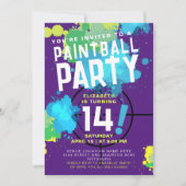 Cool Kleurrijke Paintball Outdoor Shoot Team Kaart (Voorkant)