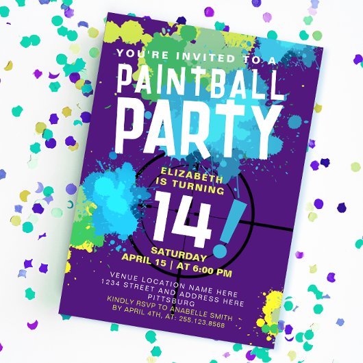 Cool Kleurrijke Paintball Outdoor Shoot Team Kaart