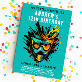 Cool Kleurrijke Paintball Splatter Turquoise Teen Kaart