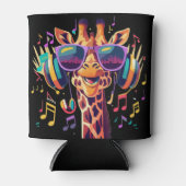 Cool Kleurrijke Party Giraffe met Hoofdtelefoon Blikjeskoeler (Voorkant)