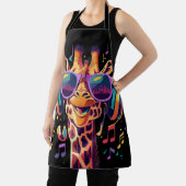 Cool Kleurrijke Party Giraffe met Hoofdtelefoon Schort (Insitu)