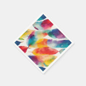 Cool Kleurrijke Rainbow Indian Feather Waterverf Servet (Hoek)