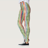 Cool Kleurrijke Regenboog Stripes Carnaval Waterve Leggings (Links)