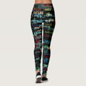 Cool & kleurrijke rock & roll patroon zwart leggings (Achterkant)