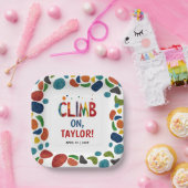 Cool Kleurrijke Rock Wall Climb Mountain Adrenalin Papieren Bordje (Feest)