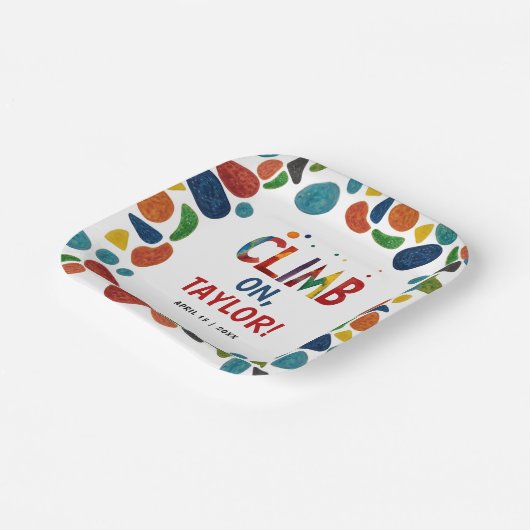 Cool Kleurrijke Rock Wall Climb Mountain Adrenalin Papieren Bordje (Gebogen)