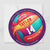 Cool Kleurrijke Sport Slam Dunk Paarse Basketbal Kaart (Voorkant)