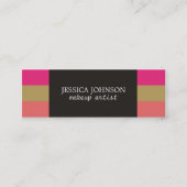 Cool Kleurrijke Strepen Grijze Make-up Artiest Mini Visitekaartje (Voorkant)