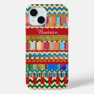 Cool Kleurrijke Strepen Patroonnaam iPhone 15 Case