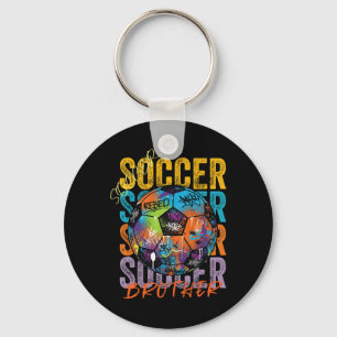 Cool Kleurrijke Voetbal Broer Ll Gedecoreerde Graf Sleutelhanger
