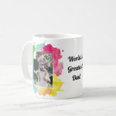 Cool Kleurrijke Waterverf Splash Foto Vaderdag Koffiemok (Voorkant links)