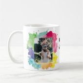 Cool Kleurrijke Waterverf Splash Foto Vaderdag Koffiemok (Links)