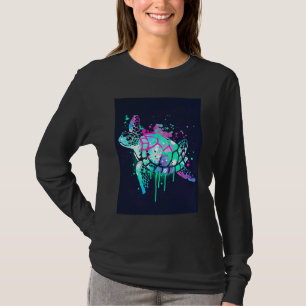 Cool Kleurrijke Zeeschildpad Surfclub Blauw Groen  T-shirt