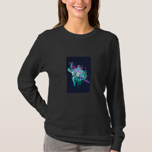 Cool Kleurrijke Zeeschildpad Surfclub Blauw Groen T-shirt