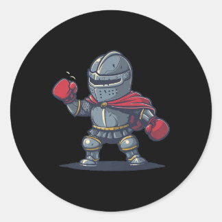 Cool Knight met bokshandschoenen outfit voor jonge Ronde Sticker