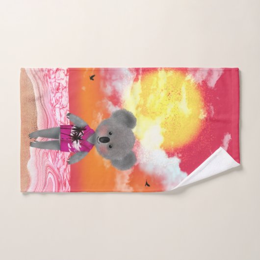 Cool Koala op Sunset Beach Handdoek (Handdoek)