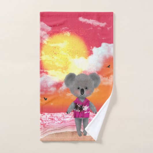 Cool Koala op Sunset Beach Handdoek (Handdoek)