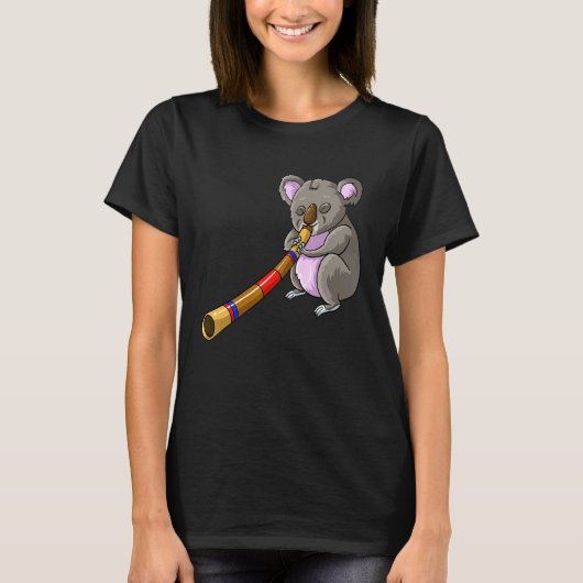 Cool Koala Plays geridoo Funny Beer Musicia T-shirt (Voorkant)