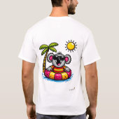 Cool Koala Pool Party Cartoon T-Shirt (Achterkant)