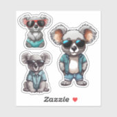 Cool Koala Set Waterdicht Sticker (Vel)