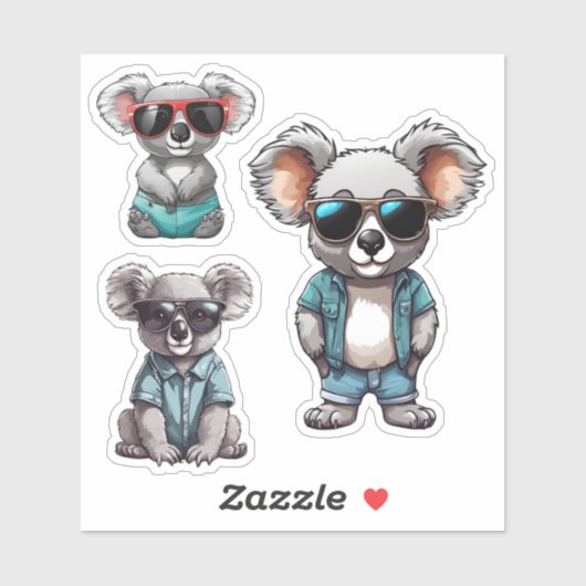 Cool Koala Set Waterdicht Sticker (Vel)