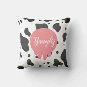 Cool Koeienprint Naam Monogram  Kussen