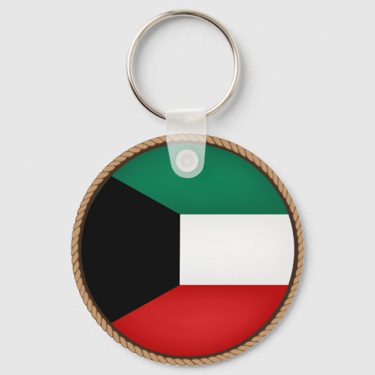 Cool Koeweit Vlag Zegel Sleutelhanger (Voorkant)