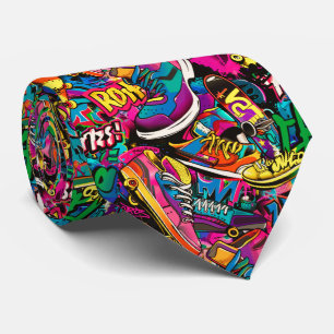 Cool komisch graffiti tegelpatroon stropdas