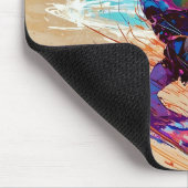 Cool komische abstracte anime wake boarder gitaris muismat (Hoek)