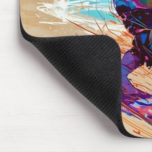 Cool komische abstracte anime wake boarder gitaris muismat (Hoek)