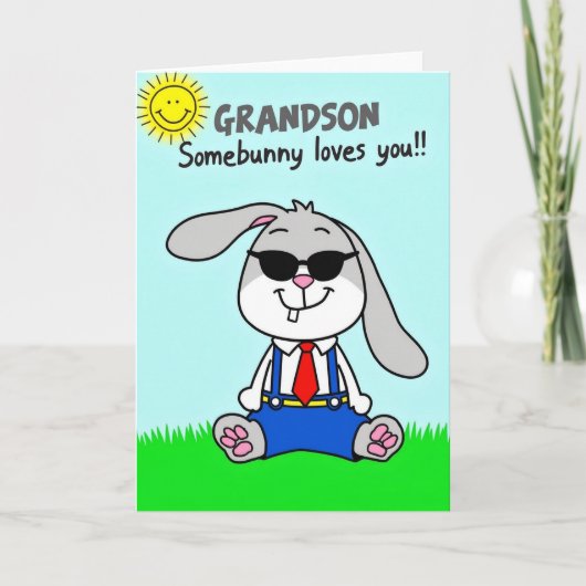Cool Konijn Lachende Leuke Dag Kaart (Voorkant)