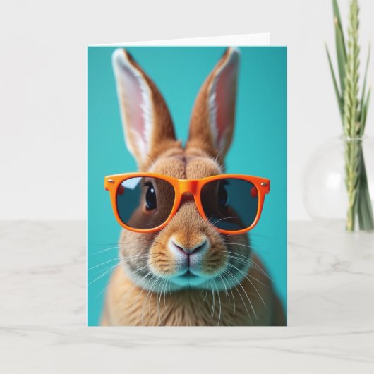 Cool Konijn Met Bril Kaart (Voorkant)