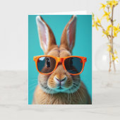 Cool Konijn Met Bril Kaart (Gele Bloem)