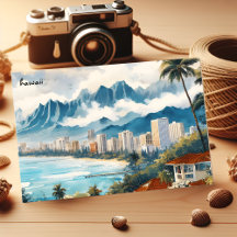 Cool kopen reizen Strand  kaart Hawaii Briefkaarte