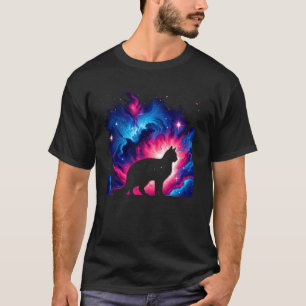 Cool Kosmische Kat Sterrenstelsel Grafische Ruimte T-shirt