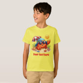 Cool krab tekst toevoegen strand meisjes t-shirt (Voorkant volledig)