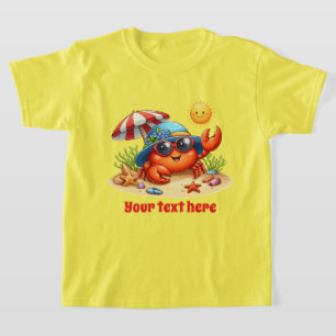 Cool krab tekst toevoegen strand meisjes t-shirt