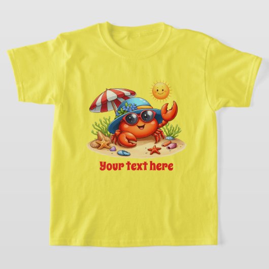 Cool krab tekst toevoegen strand meisjes t-shirt (Laagn)